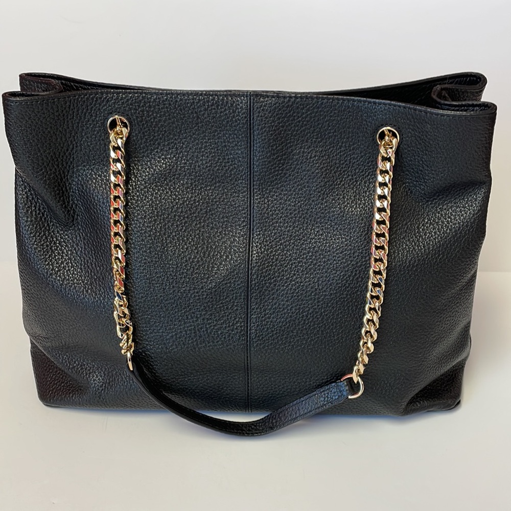 14th & Union Morton Black Pebble Leather Tote Bag